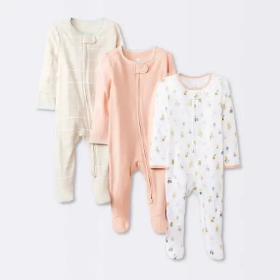 Baby Girls' 3pk Tight Fit Zip-Up Sleep N' Play - Cloud Island&trade; image {5}