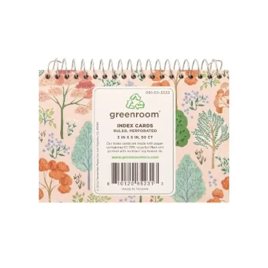 greenroom 3"x5" 50ct Spiral Index Cards: Multicolored Art & Design Notecards, Special Rule, Uncoated Paper Basics image {1}
