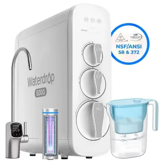 Waterdrop G3P800 Reverse Osmosis System Plus 1 Water Filter Pitcher image {10}