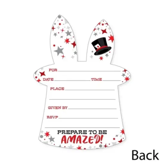 Big Dot of Happiness Ta-Da, Magic Show - Shaped Fill-In Invitations - Magical Birthday Party Invitation Cards with Envelopes - Set of 12 image {3}