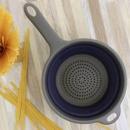 Oster Bluemarine Collapsible Polypropylene Colander with Handle in Navy image {6}