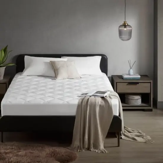 INFURNIC Mattresses Overfilled Deep Pocket Mattress Pad Queen, Cool and Comfortable with Silky Feel and Noiseless Design, White, 80"*60"*0.8" image {3}