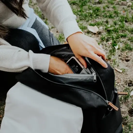 JJ Cole Bloomfield Modular Knapsack Diaper Bag Onyx & Ivory image {12}