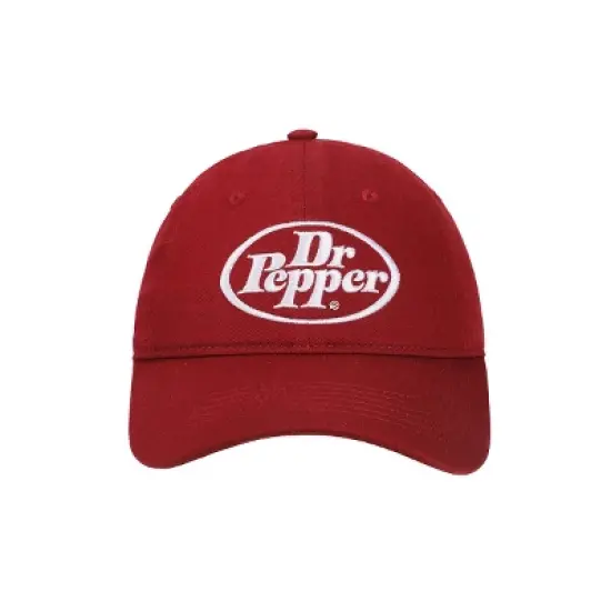 Dr. Pepper Adult Red Embroidered Front Art Logo Hat image {1}