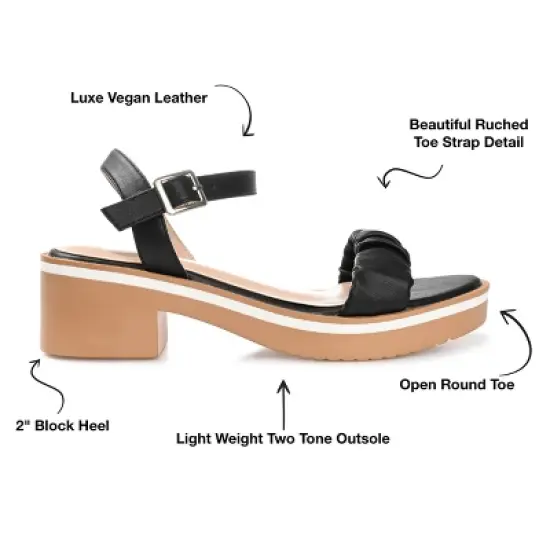 Journee Collection Womens Dexxla Buckle Ankle Strap Low Platform Sandals Black 9 image {7}