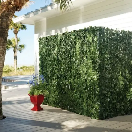 BrylaneHome 78"H Faux Greenery Privacy Screen image {1}