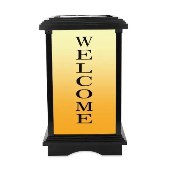 Techko Maid LED Solar 15.51" Welcome Home Small Decorative Outdoor Lantern Off-White/Yellow image {1}