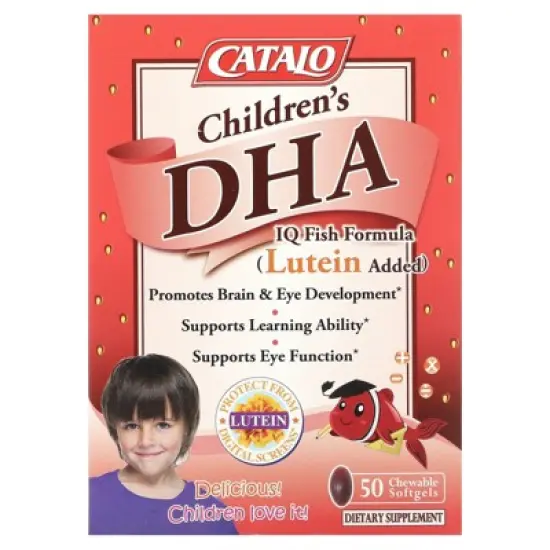 CATALO Children's DHA IQ Fish Formula, Lutein Added, Strawberry, 50 Chewable Softgels image {4}
