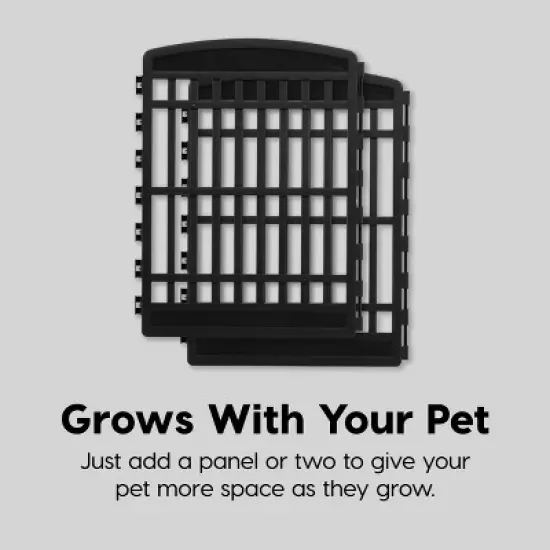 IRIS 4-10Panel 24/34"H Foldable Exercise Enclosure Plastic Pet Playpen with Door image {7}