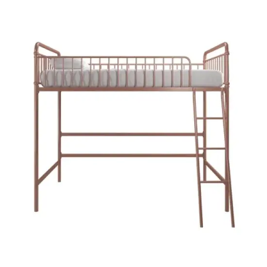Twin Kaila Metal Loft Bed Rose Gold - Room & Joy image {2}
