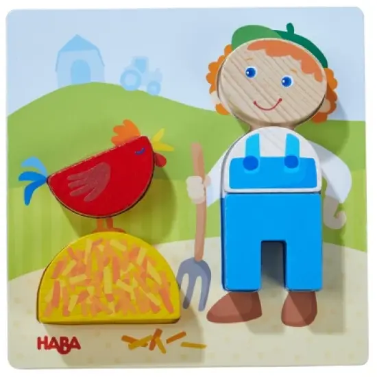 HABA On the Farm Beginner Pattern Blocks Puzzle - Ages 18 Months + image {2}
