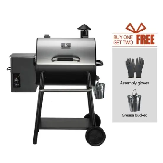 ZPG-550A2E Wood Pellet Grill BBQ Smoker Digital Control - Silver - Z Grills: Electric, 585 sq in Cooking Area image {7}