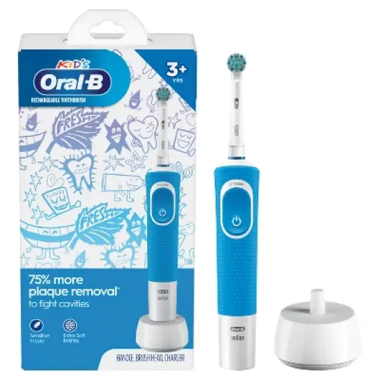 Oral-B Kids' Electric Toothbrush with Sensitive Brush Head and Timer image {9}