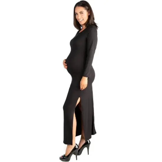 Long Sleeve Maxi Masternity Dress image {1}