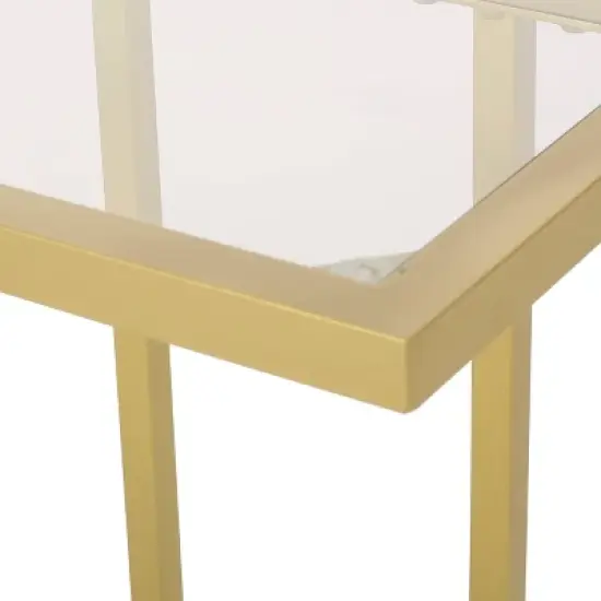 Hickson Modern Glam C Shaped End Table Gold - Christopher Knight Home image {7}