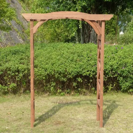 7' Canadian Hemlock Weatherproof Arbor - Natural - Merry Products image {3}