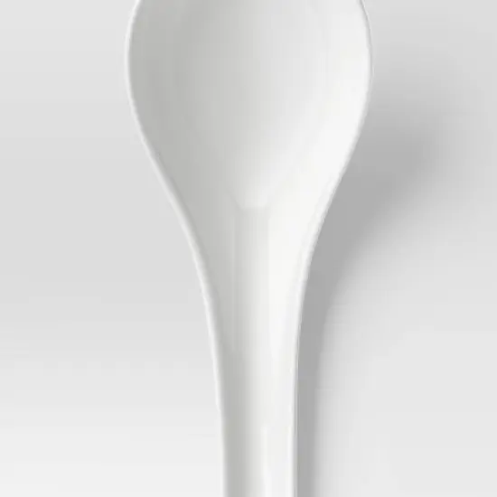 6pk New Porcelain Soup Spoons White - Threshold&trade;: Modern, Microwave & Dishwasher-Safe, Service for 6 image {2}