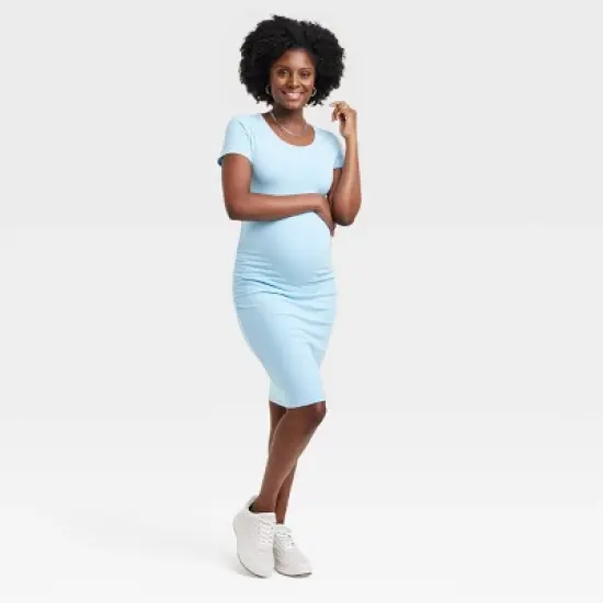 Short Sleeve Essential Midi T-Shirt Maternity Dress - Isabel Maternity by Ingrid & Isabel&trade; image {2}