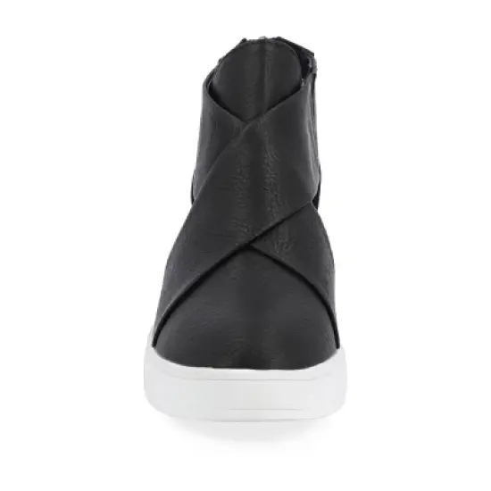 Journee Collection Womens Seena Round Toe Back Heel Zip Wedge Sneakers image {5}