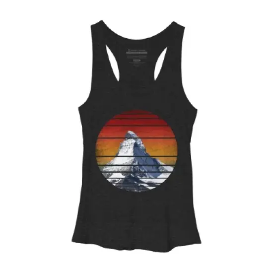 Women's Design By Humans Vintage Snow Mountain Peak By punsalan Racerback Tank Top image {2}