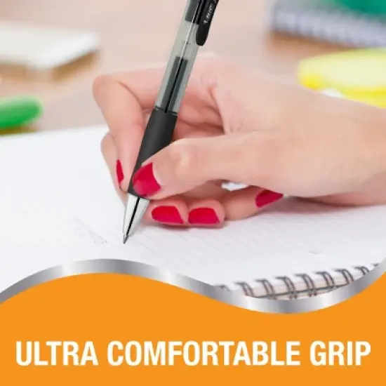 BIC Gelocity Pro Black Gel Pens, Medium Point (0.7 mm), Smooth Smear-Resistant Black Ink, Ultra Comfortable Grip, 12-Count Pack image {6}