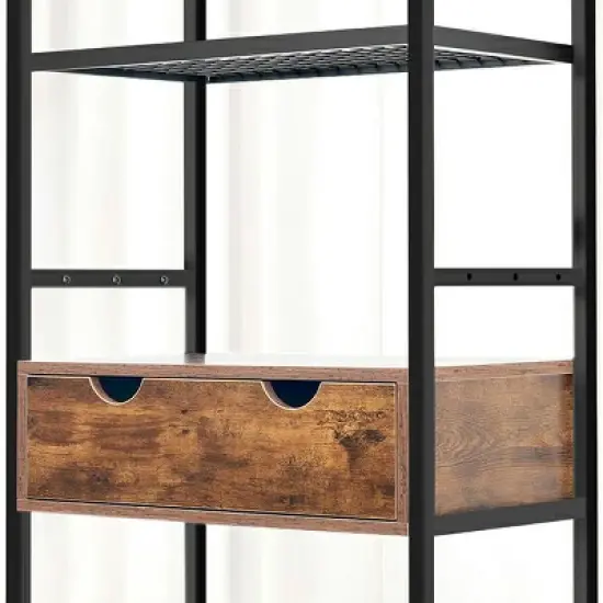 Lirago Black Vintage Cat Feeding Station 23.6x13.8x63"-3 Adjustable Bowls and Storage Shelves image {7}