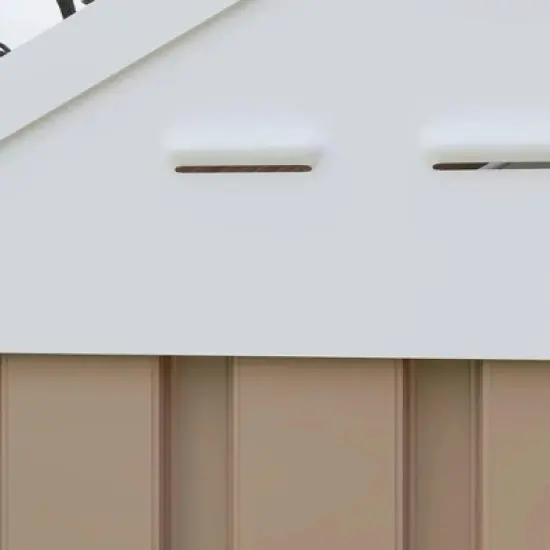 Resenkos Storage Garden Shed,Garden Sheds,8' x 6' Metal Garden Storage Shed w/ Doors, Window and Air Vents, Brown image {9}