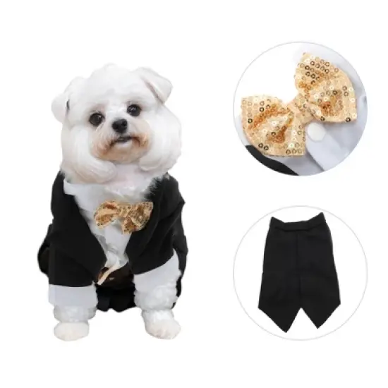 Unique Bargains Dog Tuxedo Black 1 Pc image {1}
