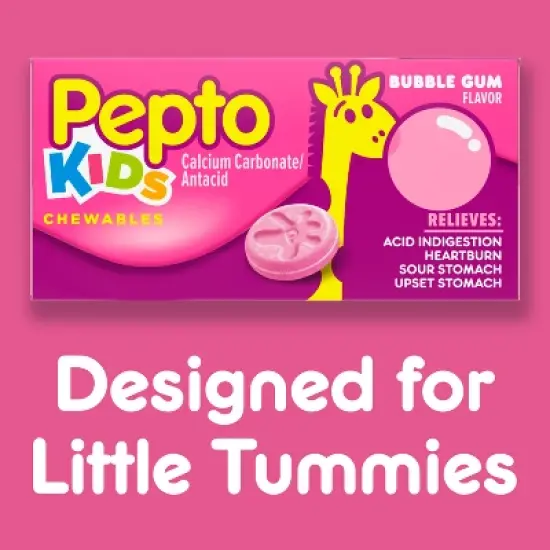 Pepto-Bismol Children's Antacid Chewable Tablets - Bubble Gum - 24ct image {2}