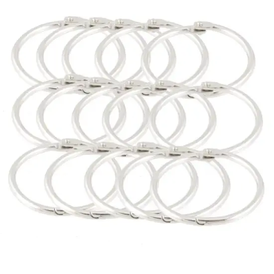 Unique Bargains Scrapbooking Loose Leaf Binder Rings Keyring Book Silver Tone 1.8 Inch Dia 15 Pcs image {4}