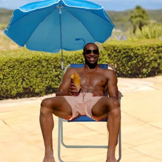 Karl Home Blue Metal Folding Beach Chair(Set of 1) image {7}