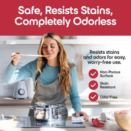 Omniware Simsbury Spoon Rest - Stoneware Kitchen Spoon Holder, Heat-Resistant with Lead-Free Glaze, 8.25&rdquo; with Arched Handle, Dishwasher Safe (Red) image {4}