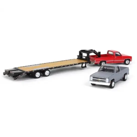 Greenlight Greenlight 1/64 Red 1986 Chevy K-30 Longbed w/ Gooseneck & Project Truck 51406-B image {2}