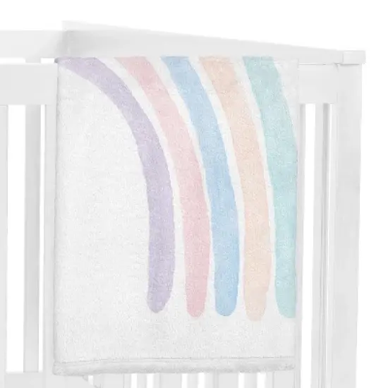 Sweet Jojo Designs Girl Baby Milestone Blanket Rainbow Pink Blue and Purple image {1}