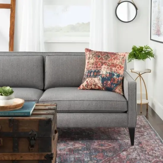  Persian Print Square Throw Pillow Red - Nicole Curtis image {5}