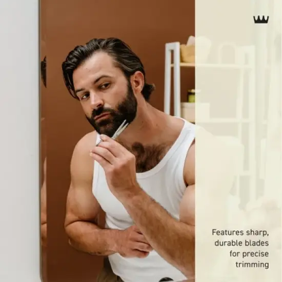 Cremo Beard and Mustache Stainless Steel Shears With Synthetic Leather Carrying Case And Comb For Precise Facial Hair Trimming image {3}