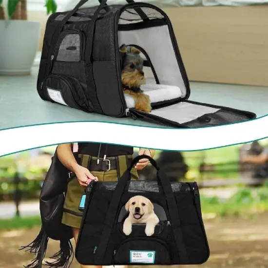 PetAmi Airline Approved Pet Carrier for Cat Dog, Soft Sided Travel Supplies Accessories, Ventilated Carrying Bag Kitten Puppy image {6}