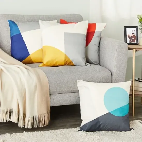 Okuna Outpost Set of 4 Mid Century Modern Throw Pillow Covers, 18x18 Decorative Geometric Cases image {1}