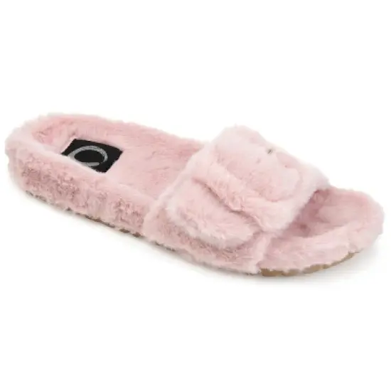 Journee Collection Women's Faux Fur Shadow Slipper image {10}
