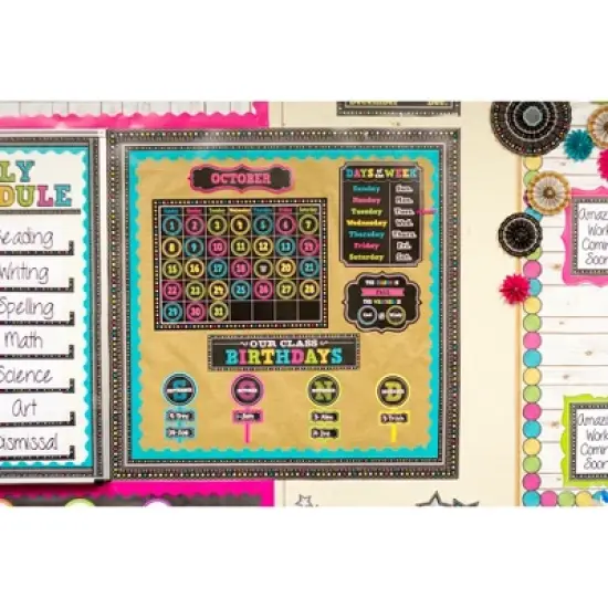 Teacher Created Resources&reg; Chalkboard Brights Calendar Bulletin Board Display Set image {2}