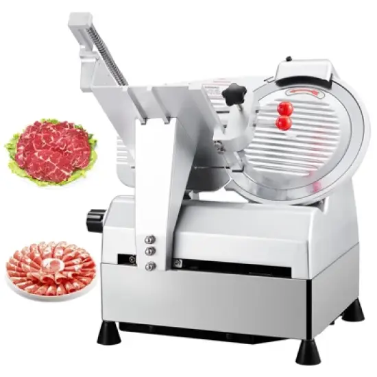 Electric Slicer - 10'' Commercial/Home Use, 800W Powerful Motor, 0-0.67'' Adjustable Thickness, Stainless Steel Blade with Auto Sharpener image {8}