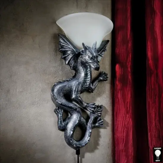 Design Toscano Heraldic Dragon of Ravenscraig Castle Illuminated Wall Sculptures: Set of Two image {8}