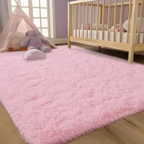 LOVEVOOK Area Rugs for Living Room Bedroom, Fluffy Shag Rugs, Modern Indoor Floor Carpet for Home Decor Aesthetic 4x6 Feet image {8}