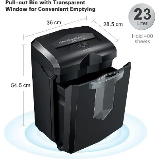 Bonsaii Heavy Duty Cross-Cut 18-Sheet Paper Shredder, Up To 60 Minutes Shredding, 6 Gallon Pullout Basket 4 Casters, Low Noise, P-4 Security Level image {5}