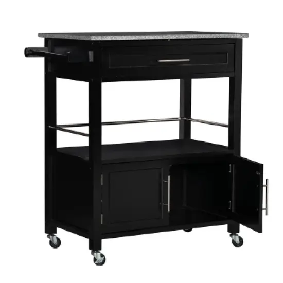 Cameron Kitchen Cart with Granite Top - Linon image {2}