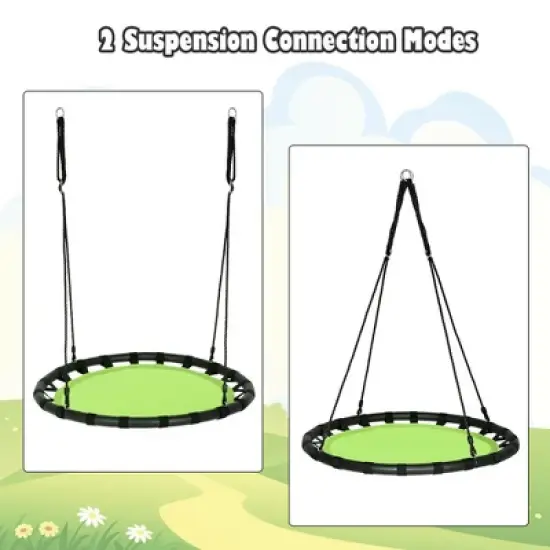 Costway 40'' Flying Saucer Round Tree Swing Kids Play Set w/ Adjustable Ropes Outdoor image {3}