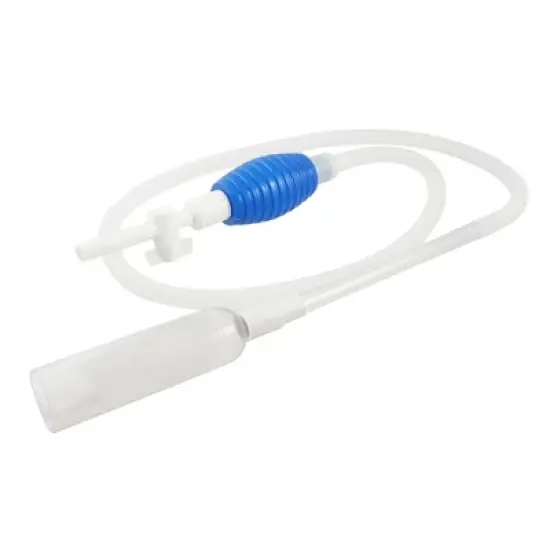Unique Bargains Plastic Aquarium Manual Squeeze Water Changer Pump 73.8" Length White Blue image {2}