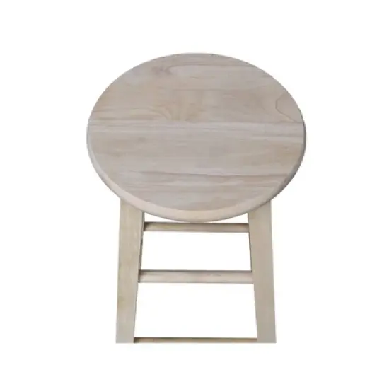 Round Top Barstool Unfinished - International Concepts image {3}
