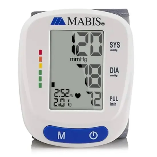 MABIS Adult Cuff Wrist Digital Blood Pressure Monitor White Device 1 Each image {1}
