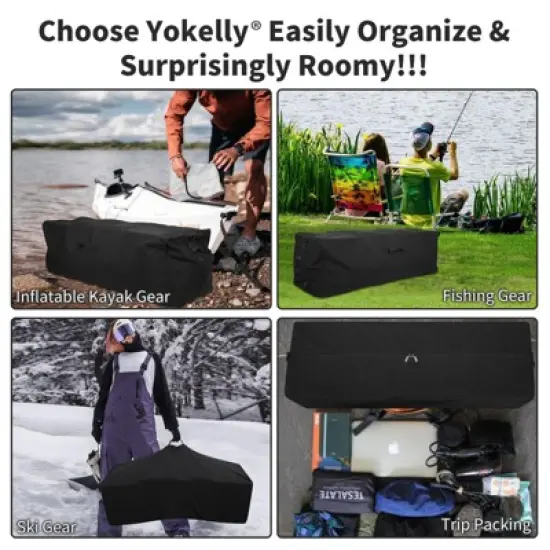 42 Inch Canvas Duffel Bag 150L Extra Large Luggage Duffle for Travel Sport and Camping - Black image {6}